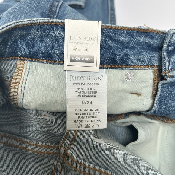 Judy Blue NWT Tummy Control Skinny Fit Hi-Rise Denim Jean Size 0/24 Style #88538 - Picture 5 of 7